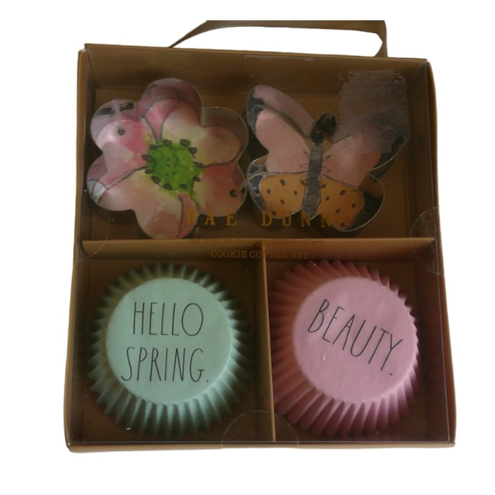 Brand New Rae Dunn Spring Cupcake & Cookie Cutter Set